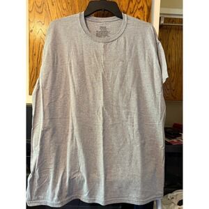 Hanes ComfortSoft Mens T-Shirt XL Heather Gray Sh Sleeve Cotton Blend Crewneck